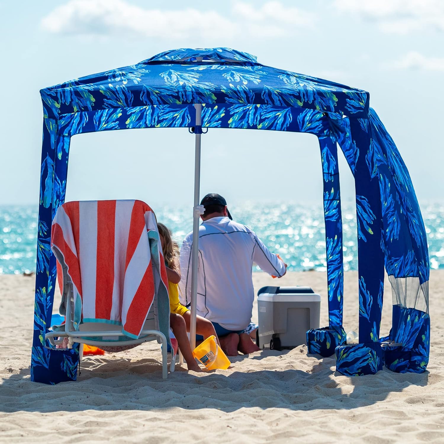 6.2'×6.2' Beach Canopy, Easy Set up and Take Down