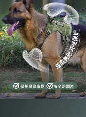 Dog Harness,Tactical Dog Harness with Handle,No-Pull Service Dog Vest with Hook & Loop Panels,Adjustable Dog Vest Harness for Wa