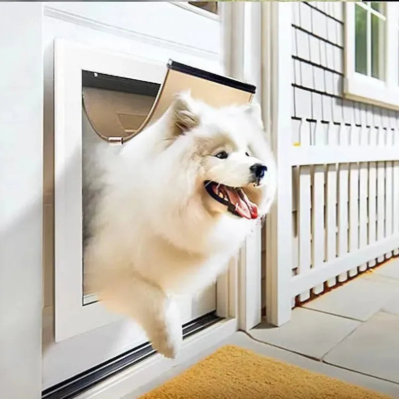 New pet products, pet PVC dog door cat door magnetic attraction positioning large dog door fence two-way free entry and exit