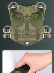 Dog Harness,Tactical Dog Harness with Handle,No-Pull Service Dog Vest with Hook & Loop Panels,Adjustable Dog Vest Harness for Wa