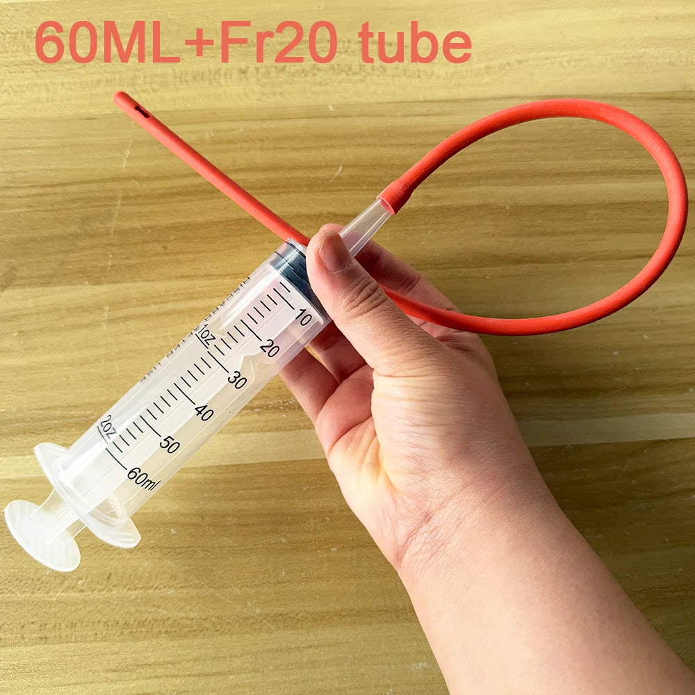 Pet Feeding Syringe Set with Red Soft Tube, 10/30/60ml, Three Sizes, Fr8/Fr14/Fr20 Soft Tube, Tool for Feeding Milk and Medicine to Young Pets, Cats, and Dogs, Non-Medical Use
