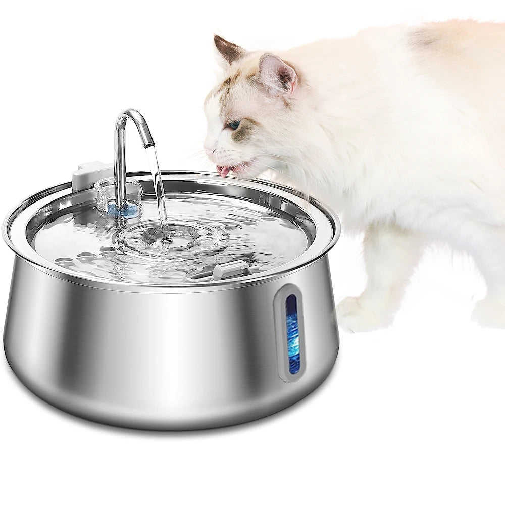 4L Stainless Steel Automatic Pet Water Dispenser Cat Water Fountain Ultra Quiet Dog Water Fountain with Filter Cat Products